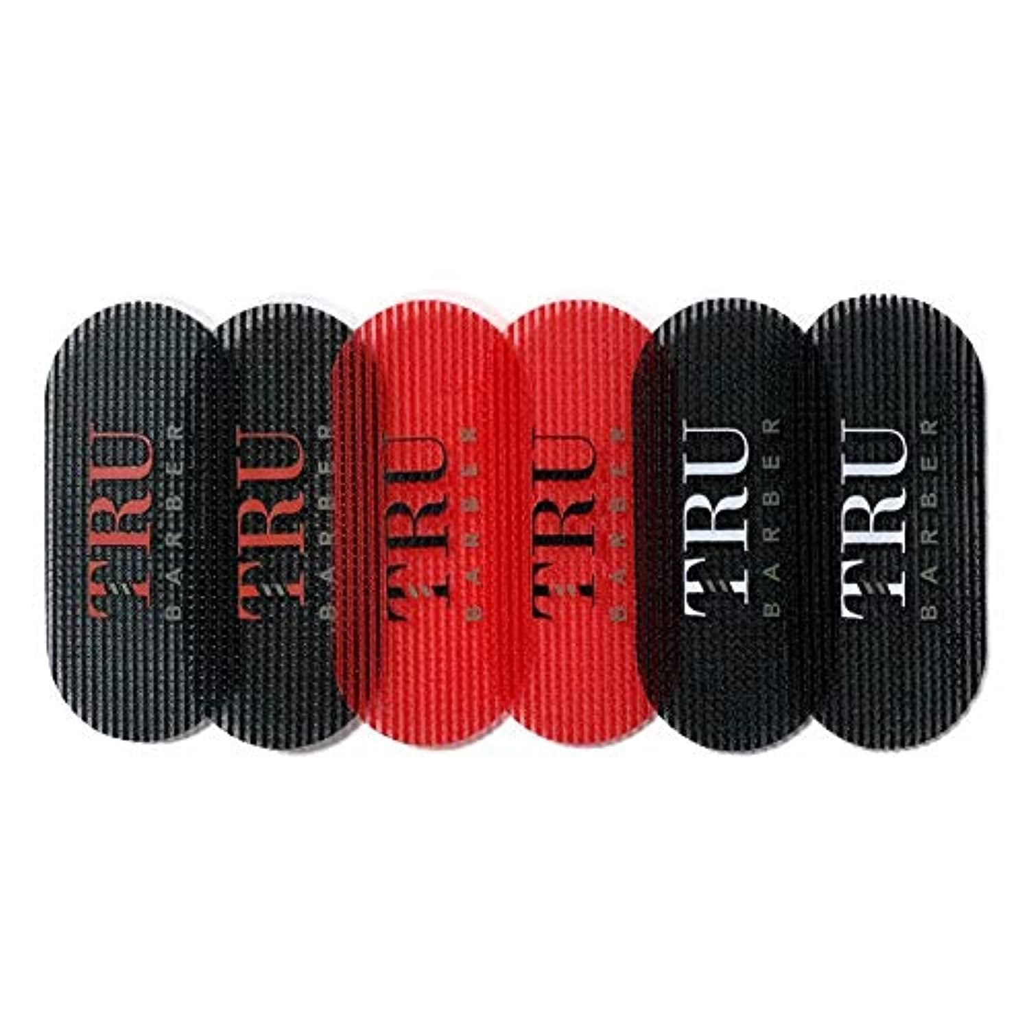 HAIR GRIPPERS ® 3 COLORS BUNDLE PACK 6 PCS for Men and Women - Salon and Barber, Hair Clips for Styling, Hair Holder Grips (Black/Red/Black)